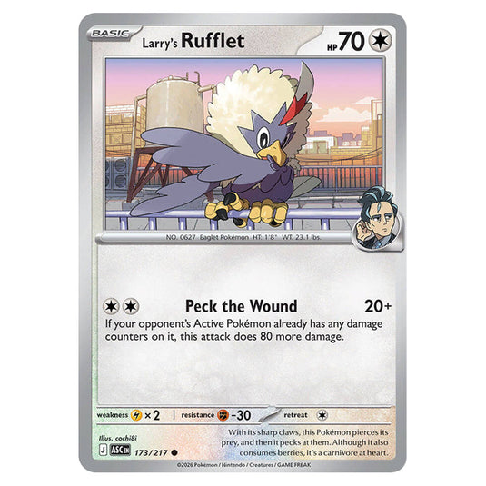 Larry's Rufflet 173 card from the Pokemon set Ascended Heroes
