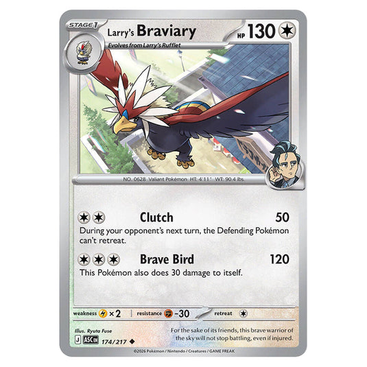 Larry's Braviary 174 card from the Pokemon set Ascended Heroes