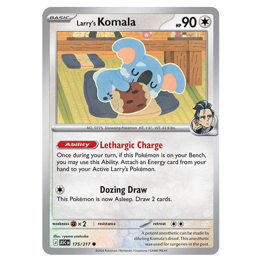 Larry's Komala 175 card from the Pokemon set Ascended Heroes