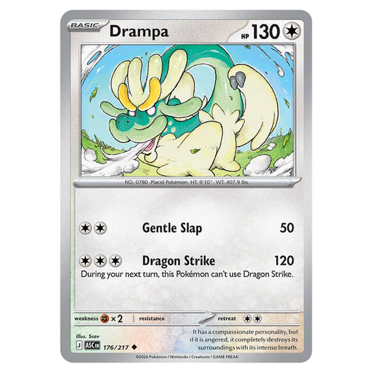 Drampa 176 card from the Pokemon set Ascended Heroes