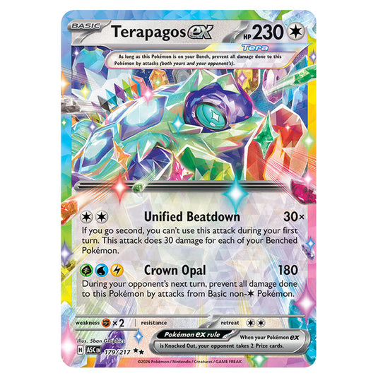 Terapagos ex 179 card from the Pokemon set Ascended Heroes