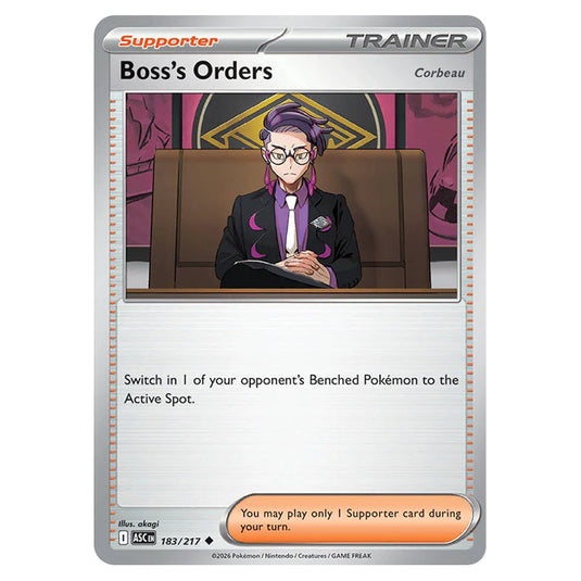 Boss's Orders [Corbeau] 183 card from the Pokemon set Ascended Heroes