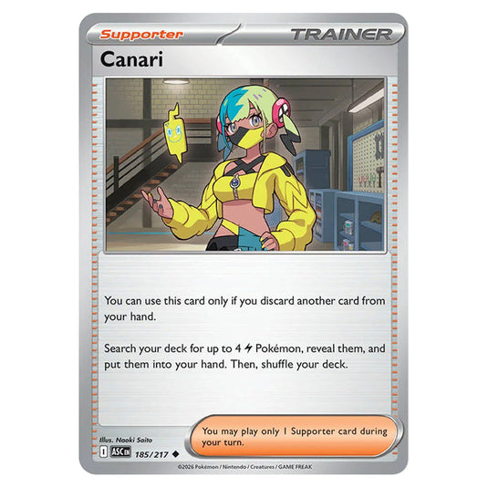 Canari 185 card from the Pokemon set Ascended Heroes