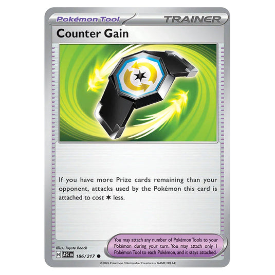 Counter Gain 186 card from the Pokemon set Ascended Heroes
