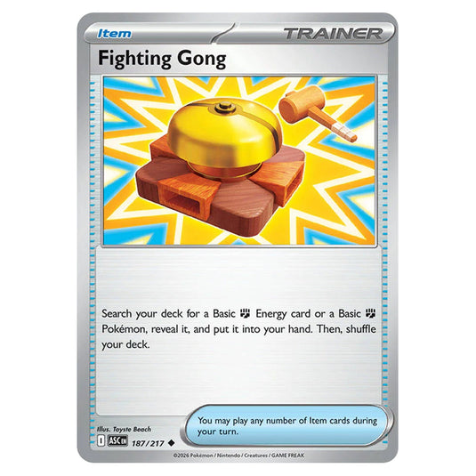 Fighting Gong 187 card from the Pokemon set Ascended Heroes