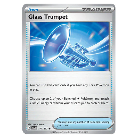 Glass Trumpet 189 card from the Pokemon set Ascended Heroes