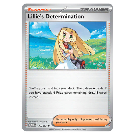 Lillie's Determination 192 card from the Pokemon set Ascended Heroes