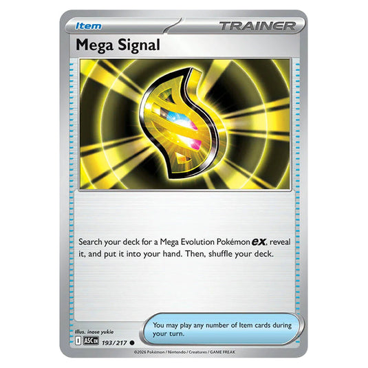 Mega Signal 193 card from the Pokemon set Ascended Heroes
