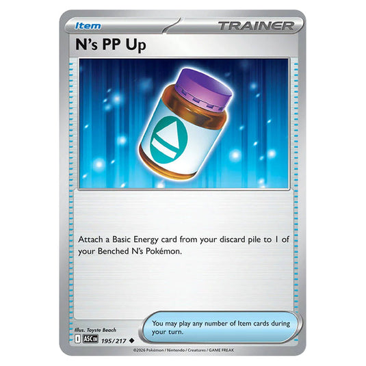 N's PP Up 195 card from the Pokemon set Ascended Heroes