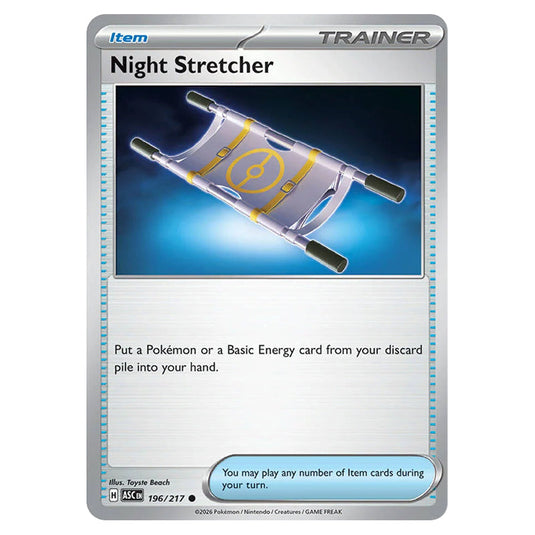 Night Stretcher 196 card from the Pokemon set Ascended Heroes