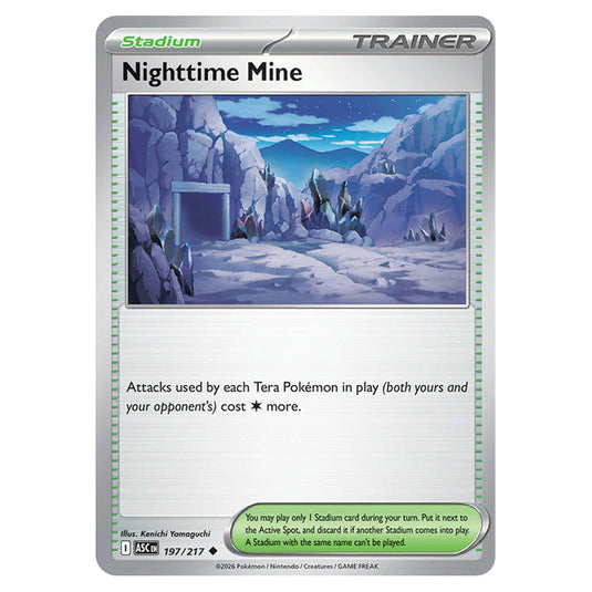 Nighttime Mine 197 card from the Pokemon set Ascended Heroes