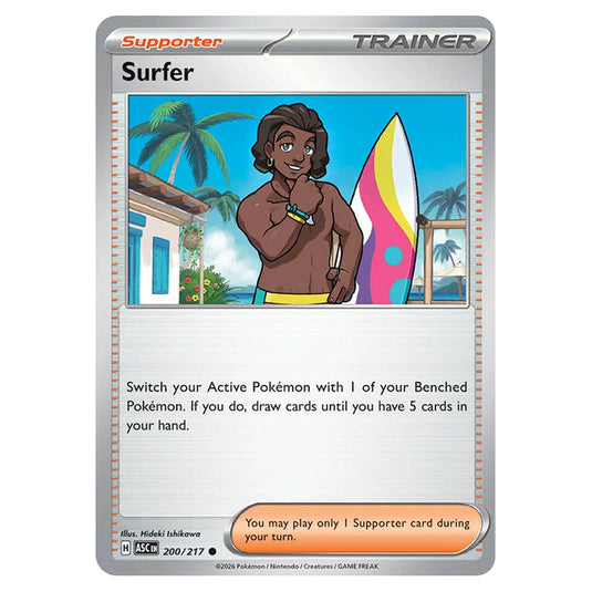Surfer 200 card from the Pokemon set Ascended Heroes