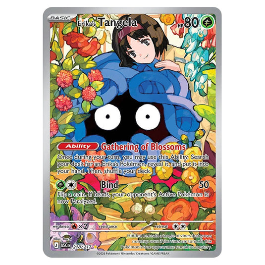 Erika's Tangela 218 card from the Pokemon set Ascended Heroes
