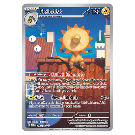 Heliolisk 229 card from the Pokemon set Ascended Heroes