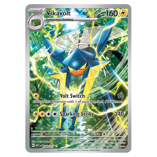 Vikavolt 230 card from the Pokemon set Ascended Heroes
