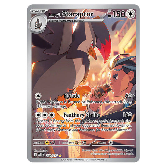 Larry's Staraptor 249 card from the Pokemon set Ascended Heroes