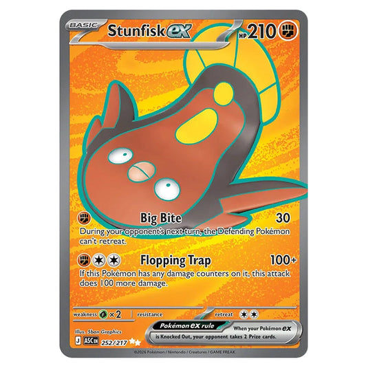 Stunfisk ex 252 card from the Pokemon set Ascended Heroes