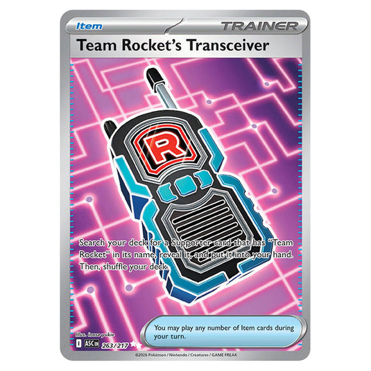 Team Rocket's Transceiver 263 card from the Pokemon set Ascended Heroes