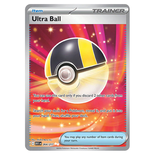 Ultra Ball 264 card from the Pokemon set Ascended Heroes