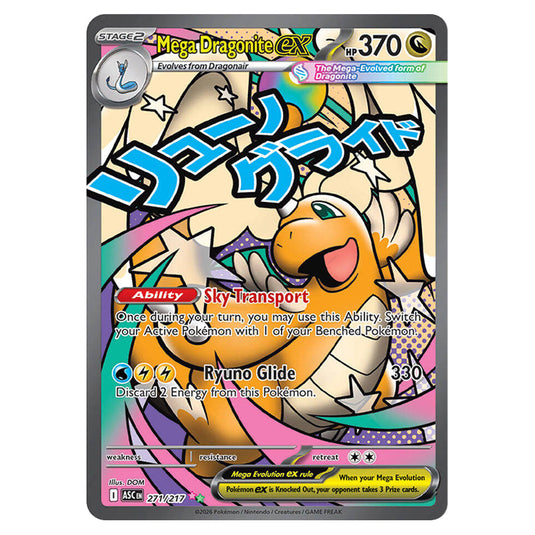 Mega Dragonite ex 271 card from the Pokemon set Ascended Heroes