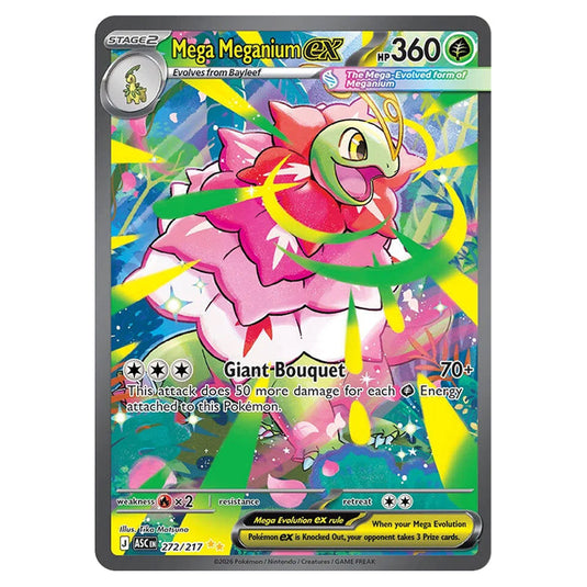 Mega Meganium ex 272 card from the Pokemon set Ascended Heroes