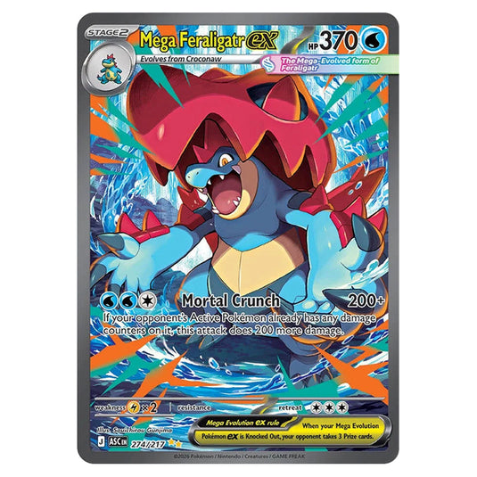 Mega Feraligatr ex 274 card from the Pokemon set Ascended Heroes