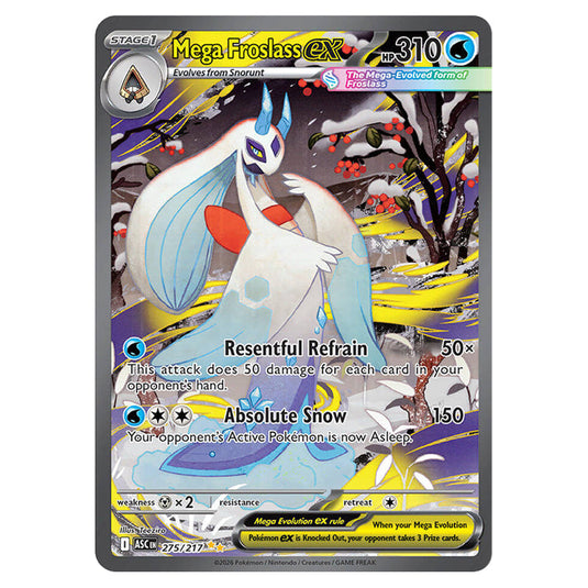Mega Froslass ex 275 card from the Pokemon set Ascended Heroes
