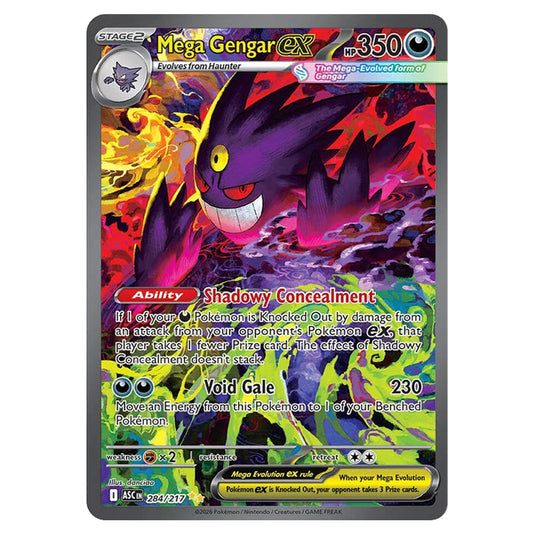 Mega Gengar ex 284 card from the Pokemon set Ascended Heroes