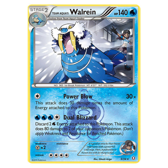 Team Aqua's Walrein 05 card from the Pokemon set Double Crisis