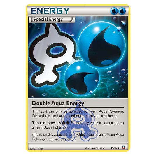 Double Aqua Energy 33 card from the Pokemon set Double Crisis