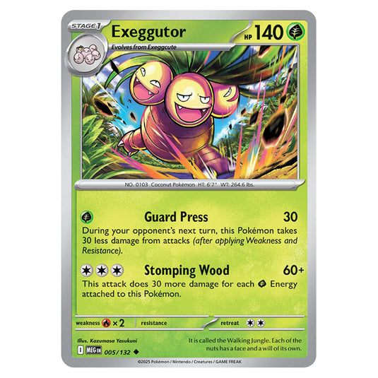Exeggutor 005 card from the Pokemon set Mega Evolution - Base Set