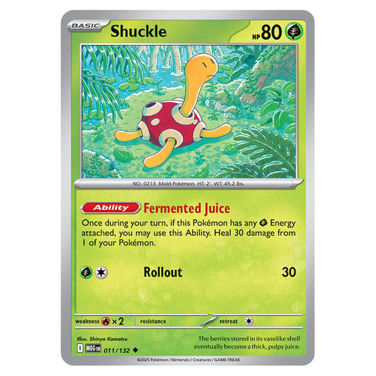 Shuckle 011 card from the Pokemon set Mega Evolution - Base Set