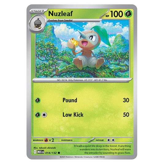 Nuzleaf 014 card from the Pokemon set Mega Evolution - Base Set