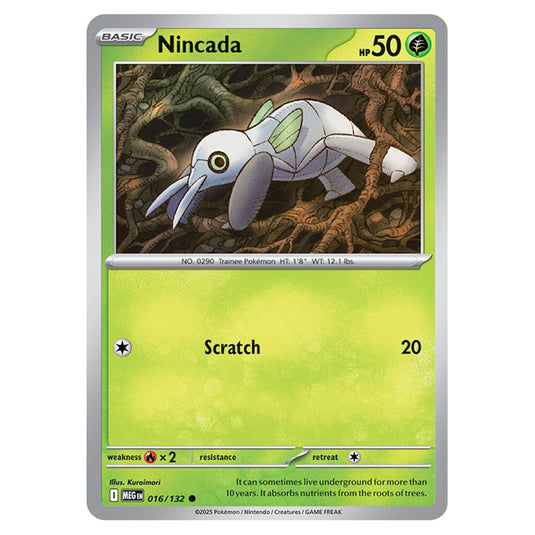 Nincada 016 card from the Pokemon set Mega Evolution - Base Set