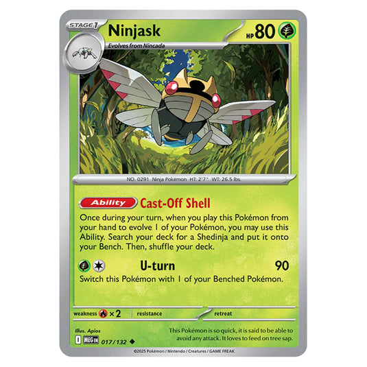 Ninjask 017 card from the Pokemon set Mega Evolution - Base Set