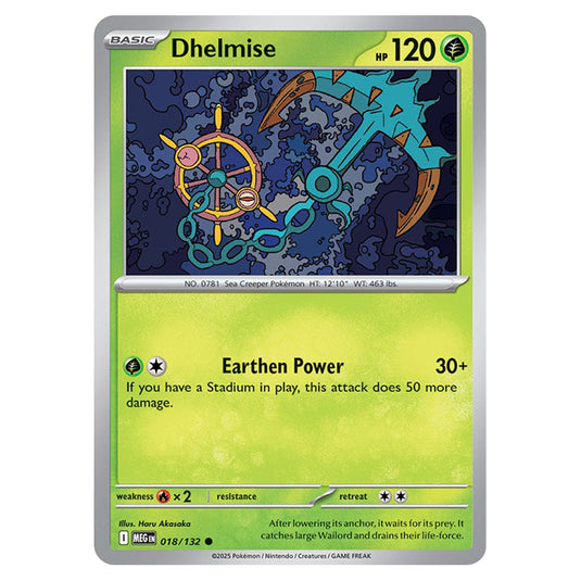 Dhelmise 018 card from the Pokemon set Mega Evolution - Base Set