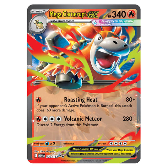 Mega Cameruptex 022 card from the Pokemon set Mega Evolution - Base Set