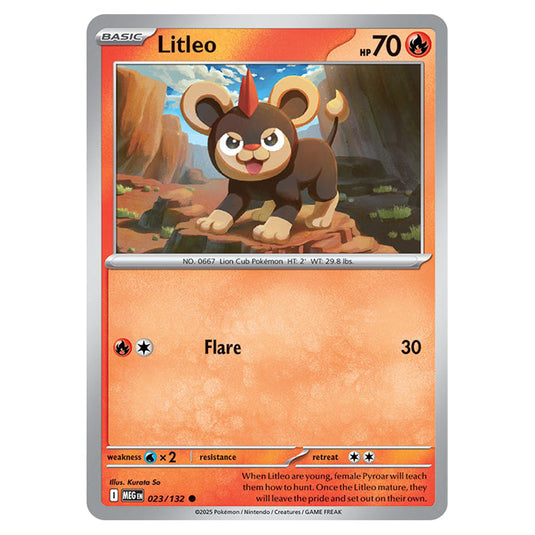 Litleo 023 card from the Pokemon set Mega Evolution - Base Set
