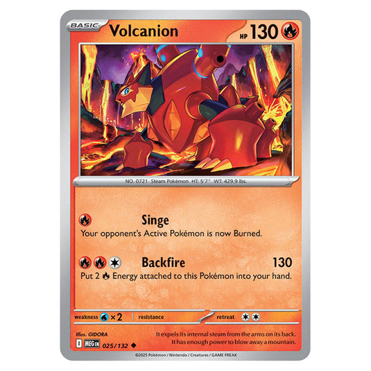 Volcanion 025 card from the Pokemon set Mega Evolution - Base Set