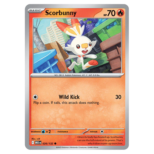 Scorbunny 026 card from the Pokemon set Mega Evolution - Base Set