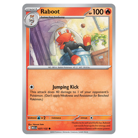 Raboot 027 card from the Pokemon set Mega Evolution - Base Set
