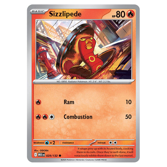 Sizzlipede 029 card from the Pokemon set Mega Evolution - Base Set