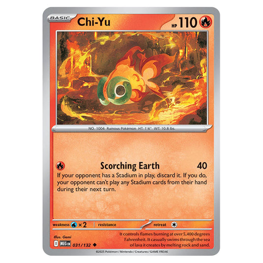 Chi-Yu 031 card from the Pokemon set Mega Evolution - Base Set