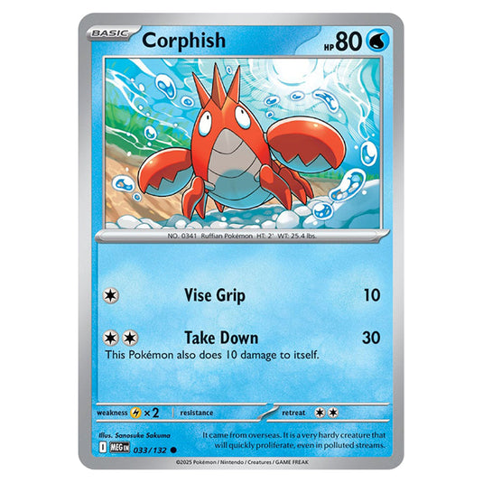 Corphish 033 card from the Pokemon set Mega Evolution - Base Set