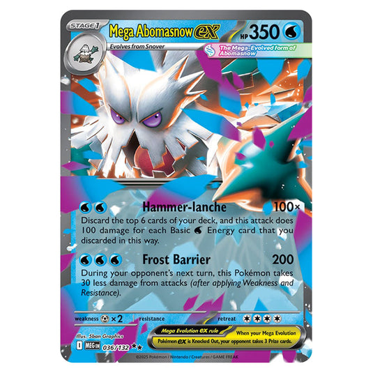 Mega Abomasnowex 036 card from the Pokemon set Mega Evolution - Base Set