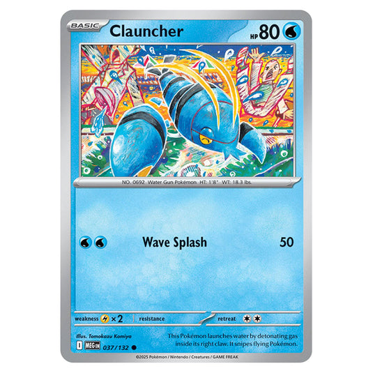 Clauncher 037 card from the Pokemon set Mega Evolution - Base Set