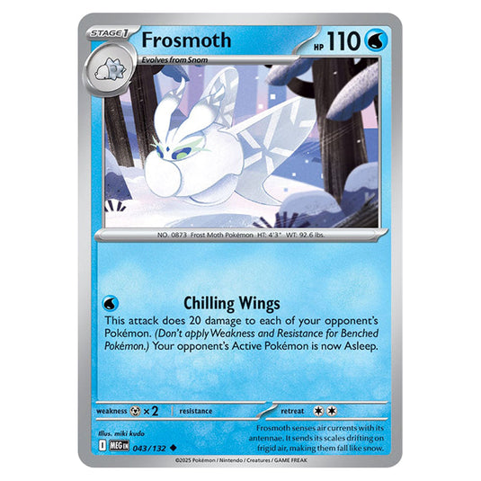 Frosmoth 043 card from the Pokemon set Mega Evolution - Base Set