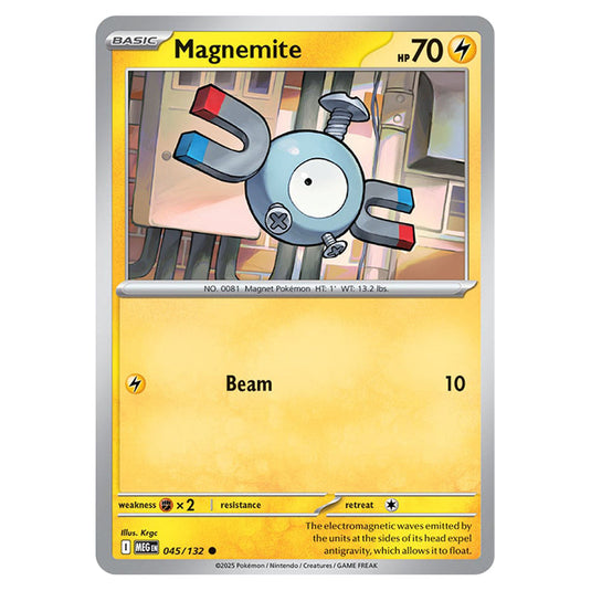 Magnemite 045 card from the Pokemon set Mega Evolution - Base Set