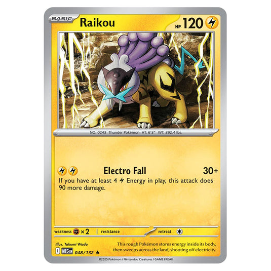Raikou 048 card from the Pokemon set Mega Evolution - Base Set