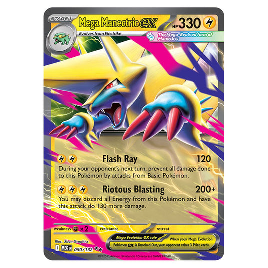 Mega Manectricex 050 card from the Pokemon set Mega Evolution - Base Set